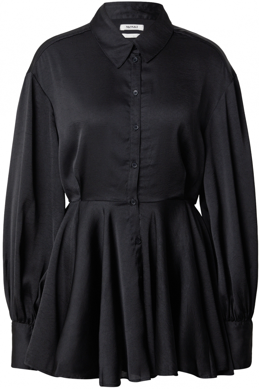 Monki Košeľové šaty  čierna