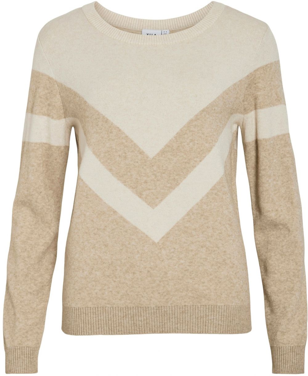 VILA Sveter 'VIRil'  svetlobéžová / tmavobéžová