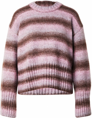 Monki Oversize sveter  hnedá / ružová