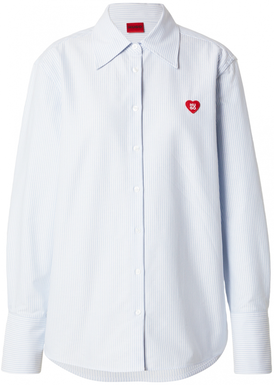 HUGO Blúzka 'Erselia'  svetlomodrá / červená / biela