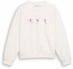 TOM TAILOR DENIM Mikina  tyrkysová / levanduľová / červená / šedobiela