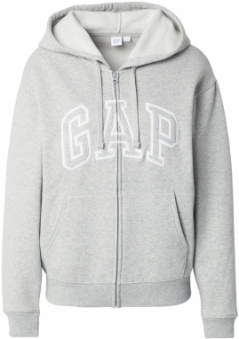 GAP Tepláková bunda 'HERITAGE'  svetlosivá / biela