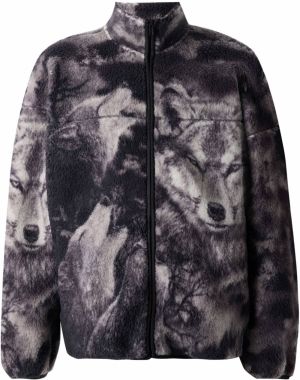 Only & Sons Flisová bunda 'ONSJAMES'  svetlosivá / čierna