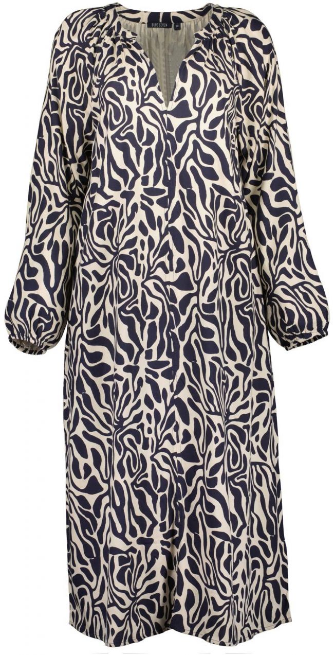 BLUE SEVEN Košeľové šaty  béžová / námornícka modrá