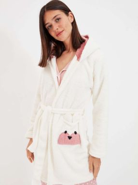 Trendyol Krátky župan  nebielená / staroružová / čierna