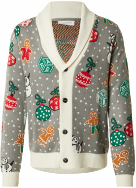 Lindbergh Kardigán  sivá / zelená / červená / biela