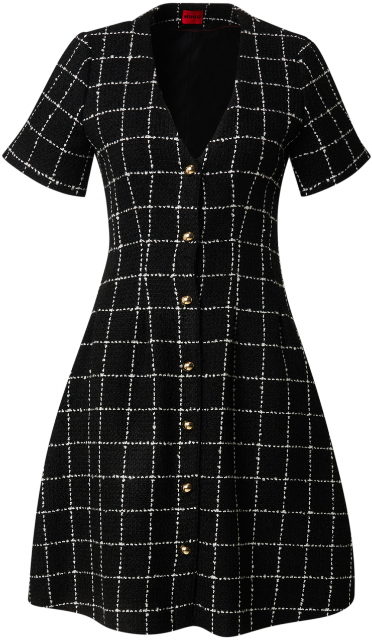 HUGO Šaty 'Kikla-1'  čierna / biela