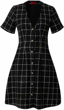 HUGO Šaty 'Kikla-1'  čierna / biela