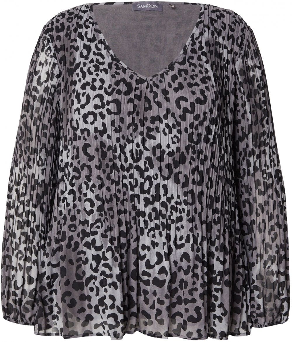 SAMOON Blúzka  tmavosivá / čierna