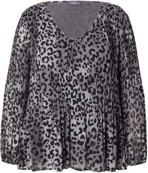 SAMOON Blúzka  tmavosivá / čierna