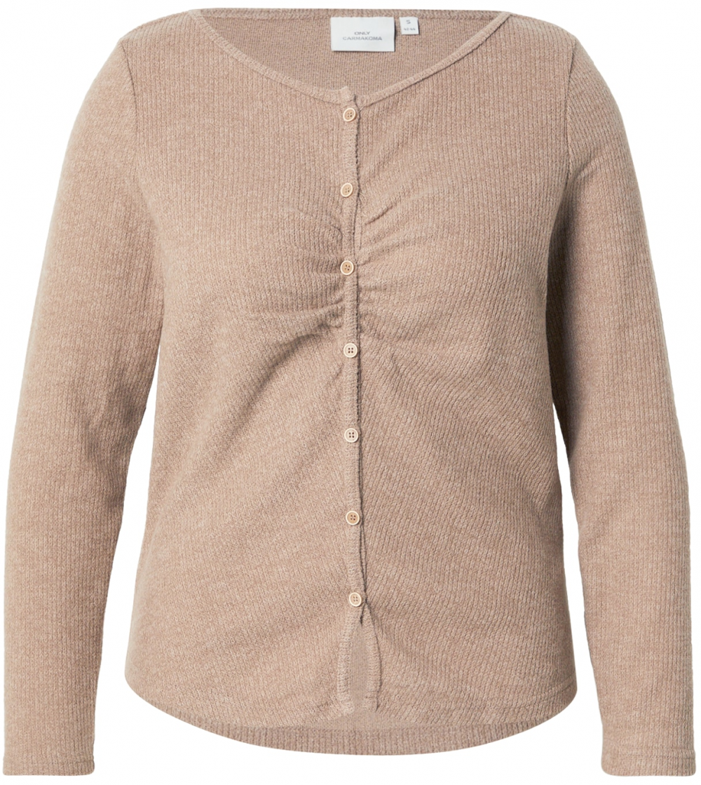 ONLY Carmakoma Kardigán 'CARPAOLA'  hnedá melírovaná