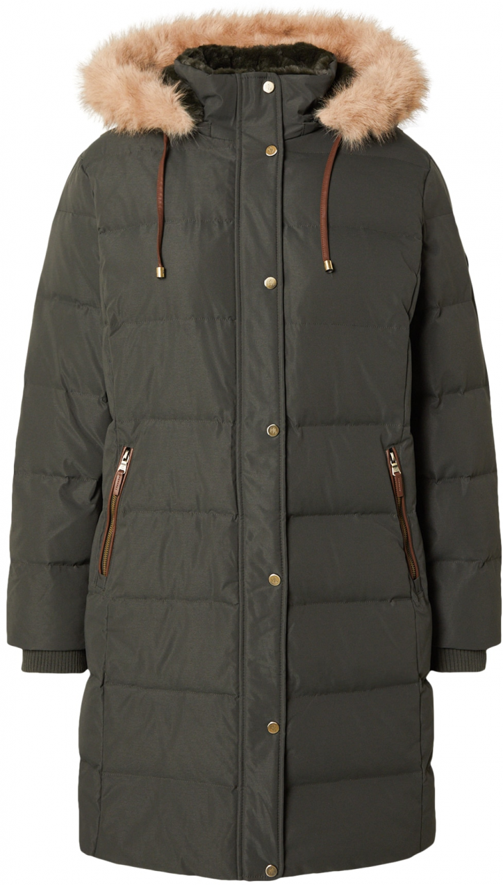 Lauren Ralph Lauren Plus Zimný kabát  tmavozelená