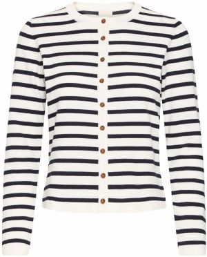 ICHI Kardigán 'IHLULS'  čierna / prírodná biela