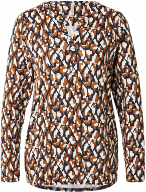 Soyaconcept Blúzka 'FELICITY'  svetlobéžová / námornícka modrá / koňaková / biela