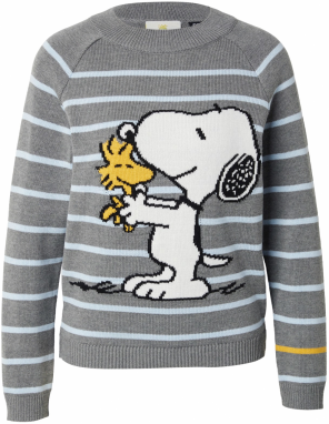 PRINCESS GOES HOLLYWOOD Sveter 'Snoopy'  nebesky modrá / sivá / čierna / biela