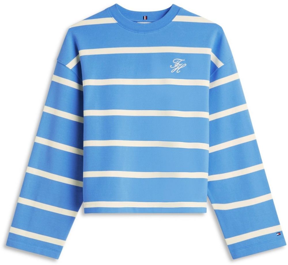 TOMMY HILFIGER Mikina  nebesky modrá / biela
