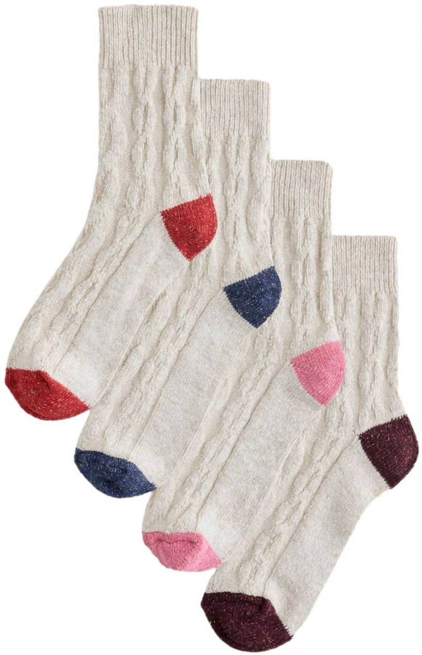 Next Ponožky  modrá melírovaná / hnedá melírovaná / s ružovými fľakmi / červená melírovaná