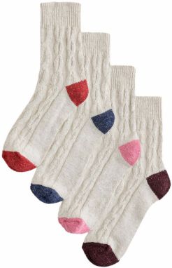 Next Ponožky  modrá melírovaná / hnedá melírovaná / s ružovými fľakmi / červená melírovaná