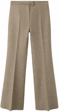 MANGO Nohavice s pukmi 'Gina'  kapučíno / tmavohnedá