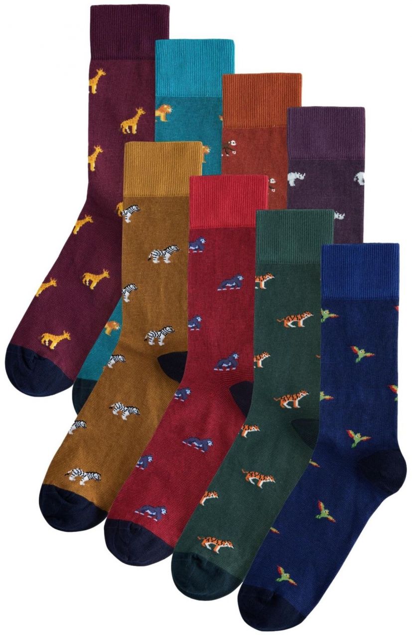 Next Ponožky  modrá / hnedá / tmavozelená / fialová / červená