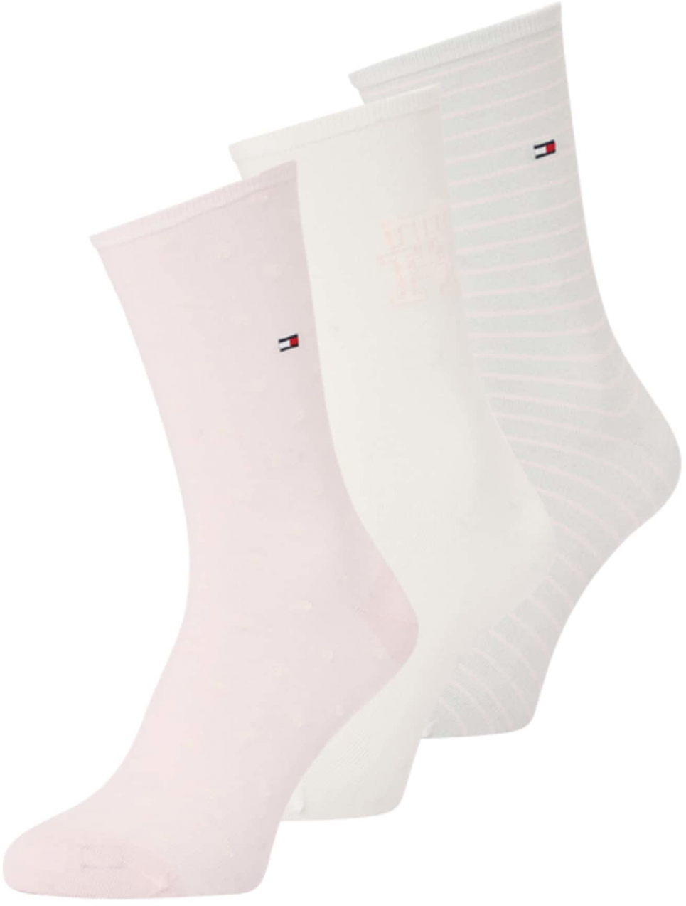 TOMMY HILFIGER Ponožky  svetlosivá / ružová / prírodná biela