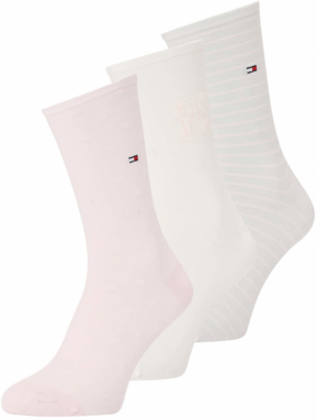 TOMMY HILFIGER Ponožky  svetlosivá / ružová / prírodná biela