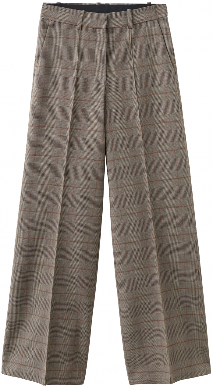 MANGO Nohavice s pukmi 'MONET'  béžová / hnedá / tmavohnedá