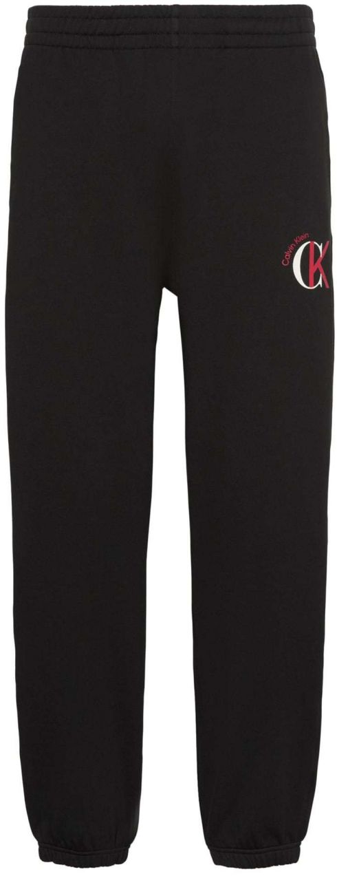 Calvin Klein Jeans Nohavice  burgundská / čierna / biela