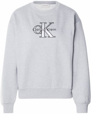 Calvin Klein Jeans Mikina  svetlosivá / čierna / biela