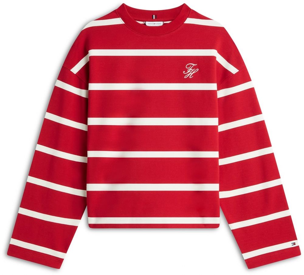 TOMMY HILFIGER Mikina  červená / biela