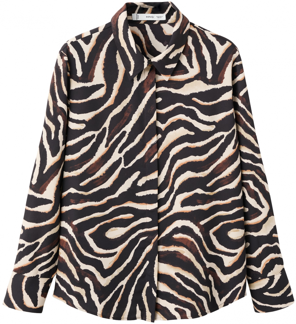 MANGO Blúzka  telová / čierna