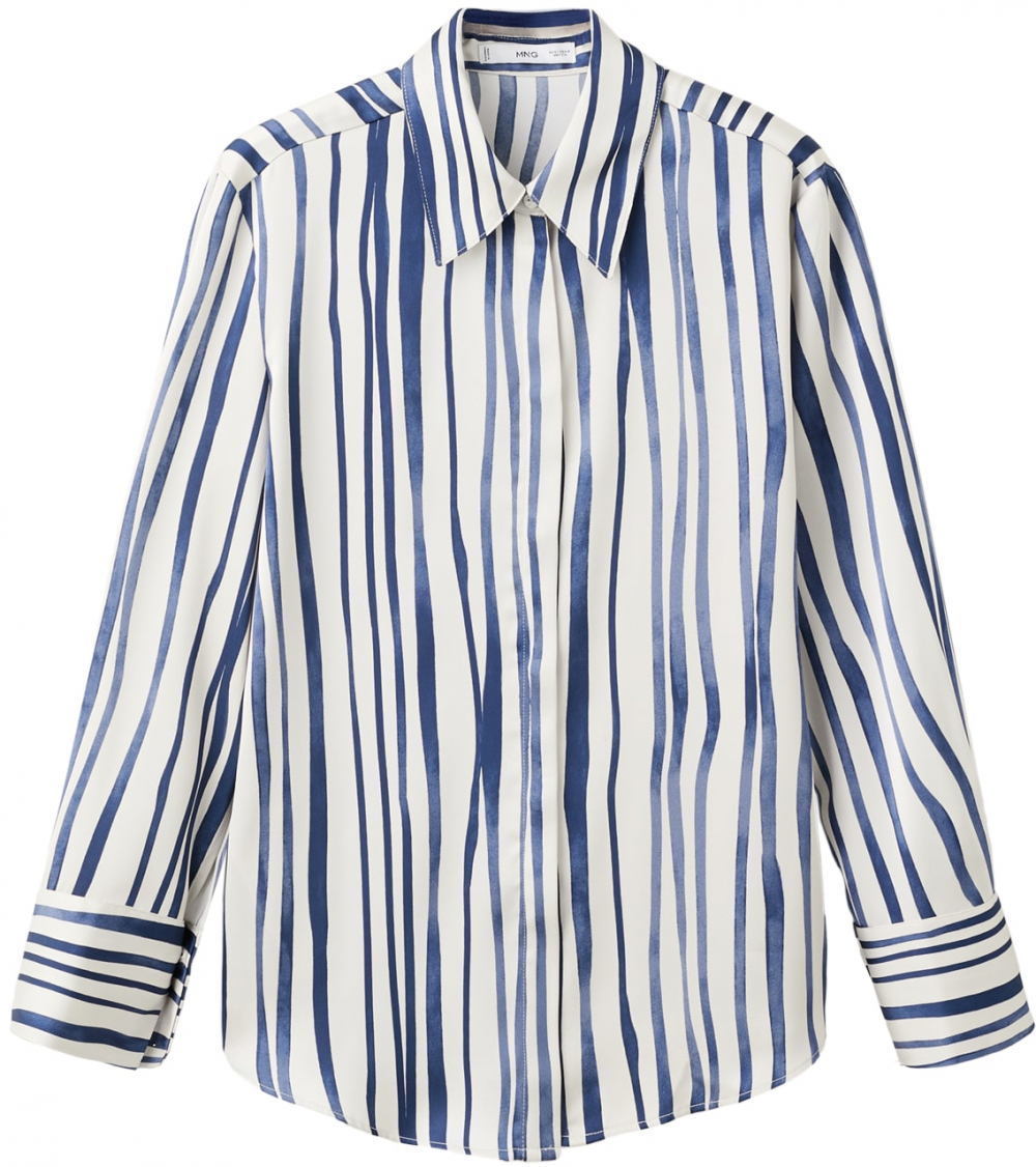 MANGO Blúzka 'IDEALE'  námornícka modrá / biela