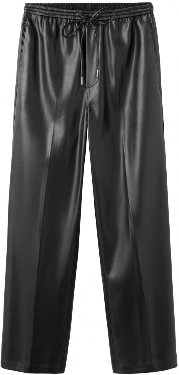 MANGO Nohavice s pukmi 'APPLE'  čierna