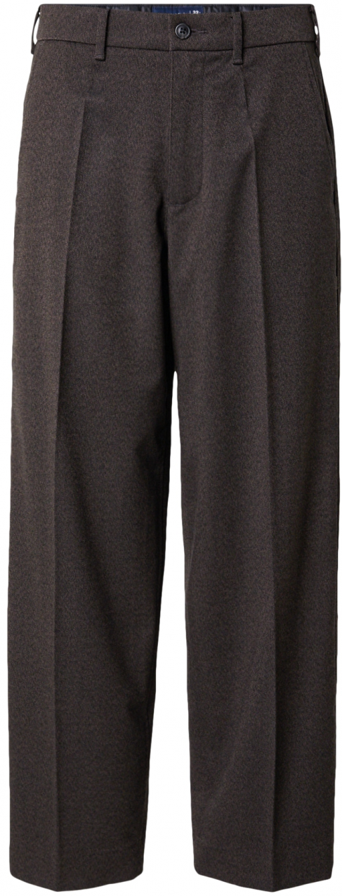 Abercrombie & Fitch Plisované nohavice  tmavohnedá