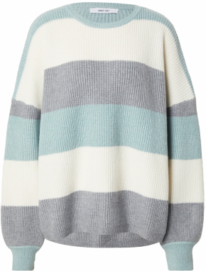 ABOUT YOU Oversize sveter 'Mina'  sivá melírovaná / mätová / biela ako vlna