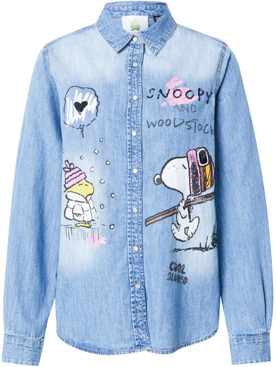 PRINCESS GOES HOLLYWOOD Blúzka 'Snoopy'  modrá denim / ružová / čierna / biela