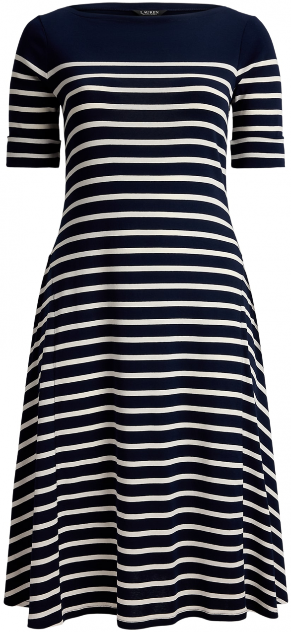 Lauren Ralph Lauren Plus Šaty 'MUNZIE'  námornícka modrá / biela