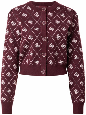 GUESS Kardigán 'SARAH'  cyklaménová / biela