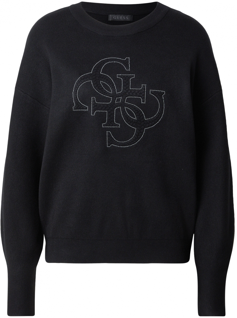 GUESS Sveter 'PARKER'  čierna / strieborná