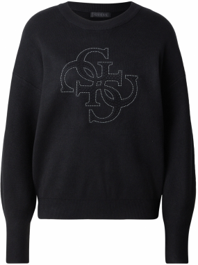 GUESS Sveter 'PARKER'  čierna / strieborná