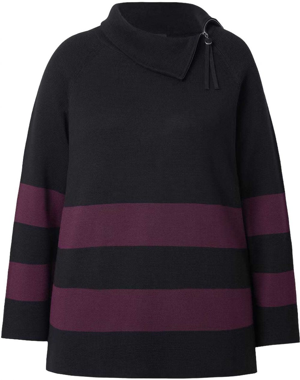 Ulla Popken Sveter  burgundská / čierna