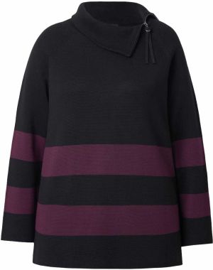 Ulla Popken Sveter  burgundská / čierna