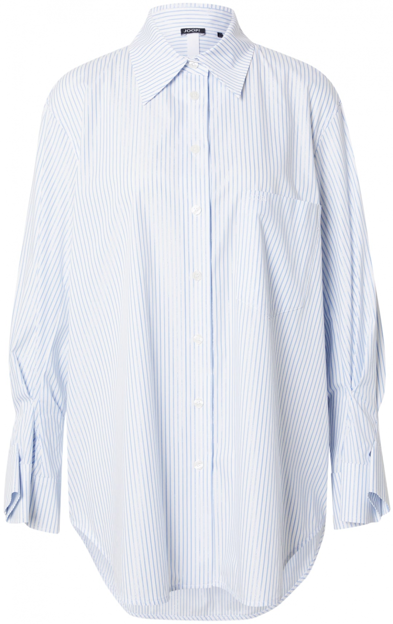 JOOP! Blúzka 'Benice'  pastelovo modrá / šedobiela