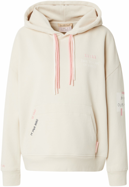 Smith&Soul Mikina 'Crazy'  svetlobéžová / ružová / čierna / biela