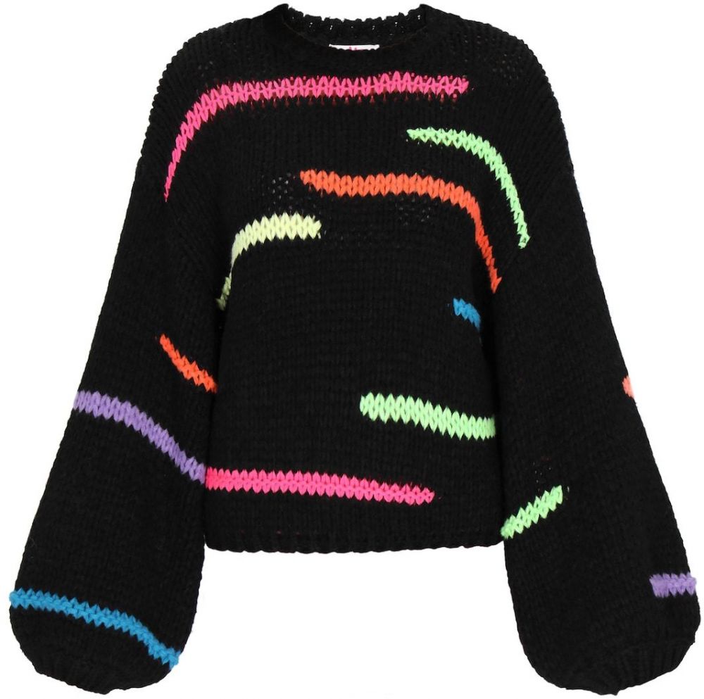 MYMO Sveter  svetlozelená / oranžová / ružová / čierna