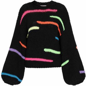 MYMO Sveter  svetlozelená / oranžová / ružová / čierna