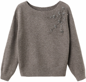 MANGO Sveter 'GARRA'  tmavohnedá