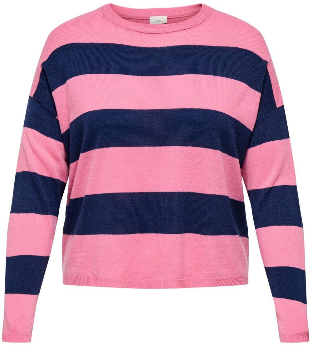 ONLY Carmakoma Sveter 'CARDERRY'  námornícka modrá / ružová