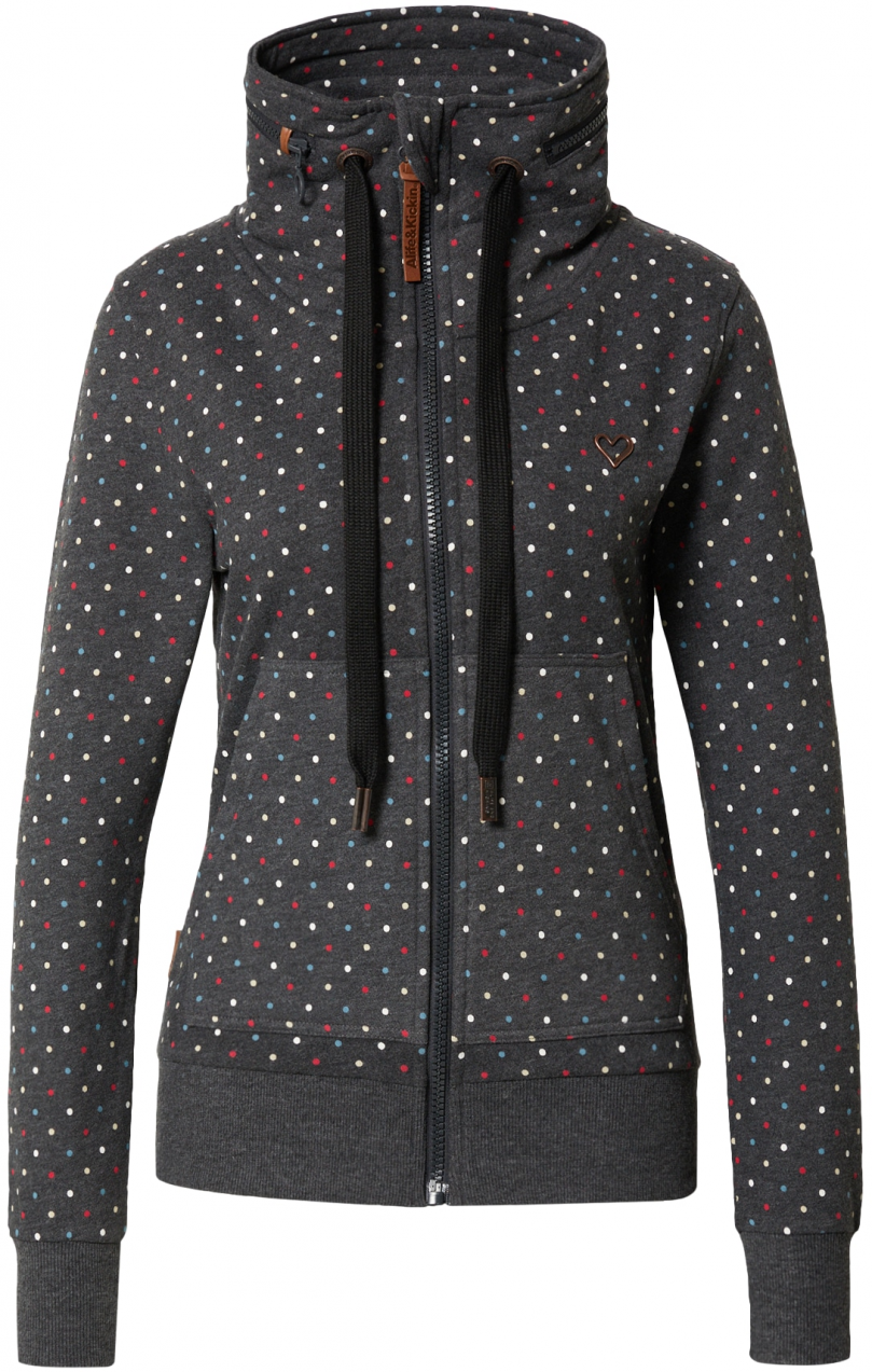 alife & kickin Tepláková bunda 'VivianAK'  krémová / svetlomodrá / tmavosivá / ohnivo červená / biela