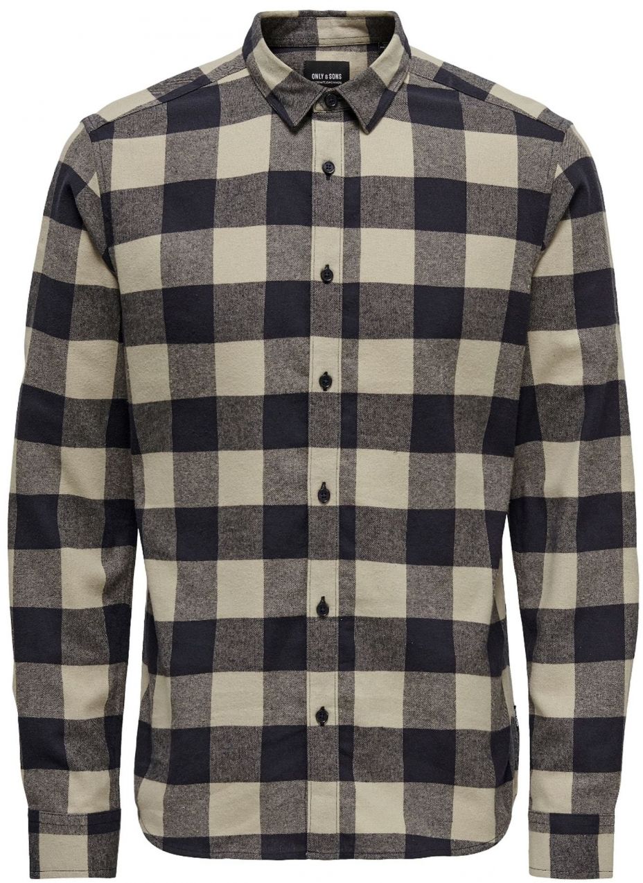 Only & Sons Košeľa 'ONSGudmund'  slonová kosť / námornícka modrá